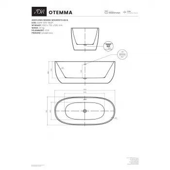 Wanna wolnostojąca AD Naturalnie OTEMMA 160cm